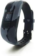 universal waterproof camouflage silicone bracelet wristband 🌧️ replacement bands for garmin vivofit3/vivofit jr/jr2 - camouflage grey logo