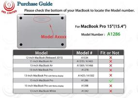 img 3 attached to 🔒 UESWILL 3in1 Smooth Matte Hard Shell Case for MacBook Pro 15 inch A1286: Keyboard Cover, Screen Protector, Microfibre Cleaning Cloth, Black