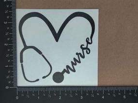 img 1 attached to 👩 Nurse Decal 4-Pack: Nurse Heart, Heartbeat, Nurse Infinity, & Nurse Stethoscope (Black)