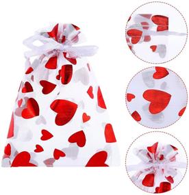 img 1 attached to 💖 Heart Candy Bags Organza Jewelry Pouches - 80 Pieces, 3.1 x 4 Inch, Perfect for Valentine's Day, Weddings, and Parties