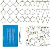 🎨 44 pcs frame pendants set: woohome 3 color 36 pcs open back bezel pendants with making tools – perfect for resin crafts, earrings, necklaces, and bracelets logo