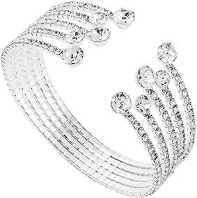 img 3 attached to Rhinestone Bracelet Women Wedding Fashion