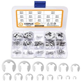 img 4 attached to 🔒 VIGRUE 380Pcs 304 Stainless Steel E-Clip Circlip External Retaining Ring Assortment Set - Sizes 1.5mm to 15mm Included