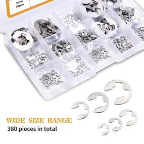 img 3 attached to 🔒 VIGRUE 380Pcs 304 Stainless Steel E-Clip Circlip External Retaining Ring Assortment Set - Sizes 1.5mm to 15mm Included