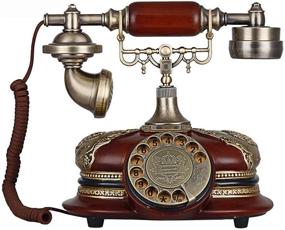 img 1 attached to Vintage TelPal Rotary Dial Button Desk Telephone: Vintage Style Home Decor for Your Living Room