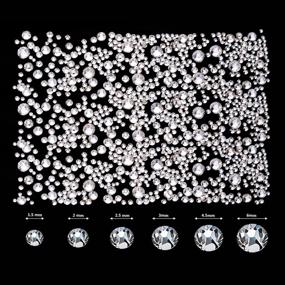 img 3 attached to 💎 3510 Flat Back Gems: Round Crystal Rhinestones in 6 Sizes (1.5-6 mm) + Pick Up Tweezer and Rhinestones Picking Pen Set for Crafts, Nail Art, Face, Clothes, Shoes, Bags DIY - Clear and Clear AB