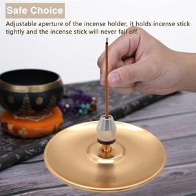 img 3 attached to 🕯️ Versatile Incense Holder, Extensive Compatibility Incense Holder, Shimmering Gold