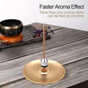 img 1 attached to 🕯️ Versatile Incense Holder, Extensive Compatibility Incense Holder, Shimmering Gold