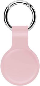 img 2 attached to 🔒 Pink Silicone Protective Case for Airtags with Keychain - Lightweight Soft Skin Cover to Prevent Loss