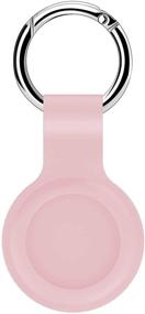 img 3 attached to 🔒 Pink Silicone Protective Case for Airtags with Keychain - Lightweight Soft Skin Cover to Prevent Loss