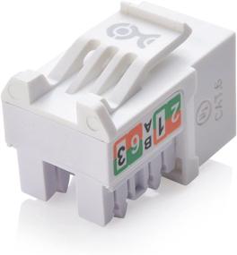 img 2 attached to 🔌 Кабельные вопросы UL Listed 25-Pack Узкий профиль 90 градусов Cat 6, Cat6 RJ45 Кийстоун Джек - белый