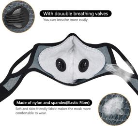 img 2 attached to 🎭 XiQi 5-Ply Face Mask: Reusable, Washable, Breathable with 4 Filters, 2 Valves - Ideal Outdoor Mask for Cycling & Journeys - Adult/Men/Women