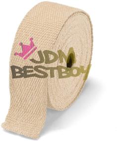 img 2 attached to 🔥 JDMBESTBOY Beige Exhaust Pipe Insulation Thermal Heat Wrap 2" x 50' Car Motorcycle Header Protection Fiberglass Heat Shield with 6 Stainless Ties