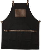 👨 premium non-waxed canvas work apron: enhanced with cross straps, adjustable for maximum comfort logo