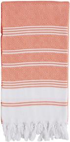 img 1 attached to 🏖️ Ultra-Soft Set of 4 Diamond Weave Turkish Cotton Hammam Peshtemal Towels – XL Prewashed Beach & Bath Blanket in Coral, Teal, Lemon, and Pistachio