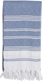 img 2 attached to 🏖️ Ultra-Soft Set of 4 Diamond Weave Turkish Cotton Hammam Peshtemal Towels – XL Prewashed Beach & Bath Blanket in Coral, Teal, Lemon, and Pistachio