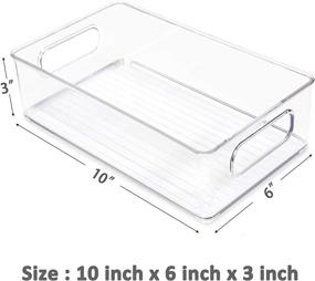 img 3 attached to 🍎 Vtopmart Stackable Clear Plastic Food Organizer Bins with Handles - 4 Pack, BPA Free, Ideal for Refrigerator, Fridge, Freezer, Cabinet, Kitchen, Pantry Organization – 10" Long