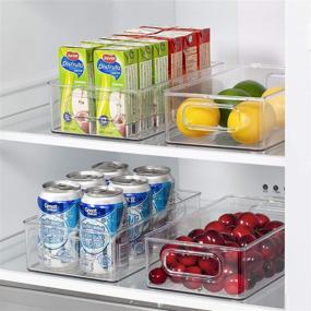 img 1 attached to 🍎 Vtopmart Stackable Clear Plastic Food Organizer Bins with Handles - 4 Pack, BPA Free, Ideal for Refrigerator, Fridge, Freezer, Cabinet, Kitchen, Pantry Organization – 10" Long