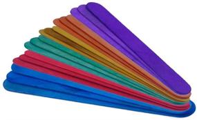 img 2 attached to PAXCOO 100 Pack of 6" Colored Jumbo Wooden Craft Sticks