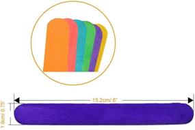 img 1 attached to PAXCOO 100 Pack of 6" Colored Jumbo Wooden Craft Sticks