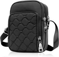 small black quilted crossbody phone bag for women girls cell phone handbag smartphone shoulder bags cute crossbody iphone purse wallet logo