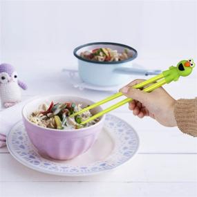 img 2 attached to 🥢 Learn How to Master Chopsticks with our 5 Pairs Training Chopsticks, Suitable for Kids, Adults, and Beginners, with Attachable Learning Chopstick Helper - Perfect for Right or Left Handed Individuals