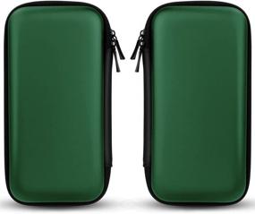 img 3 attached to 🔋 iMangoo Midnight Green Shockproof Carrying Case: Hard Protective EVA Case for Travel, Impact Resistant, with 12000mAh Power Bank Pouch, USB Cable Organizer, Earbud Sleeve, and Accessory Pocket - Smooth Coating, Zipper Wallet