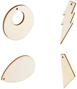 img 1 attached to 100PCS Unfinished Wood Blank Teardrop Circle Tapered Multiple Shapes Earring Pendant Set with 100 Earring Hooks and 100 Jump Rings - Laser Cut Craft DIY Jewelry Making Supplies by Newbested