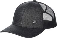 👑 ariat offset logo glitter messy bun snapback cap - black glitter - one size logo