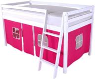 pink curtain set for midsleeper cabin bunk bed with stylish design логотип