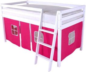 img 1 attached to Pink Curtain Set for Midsleeper Cabin Bunk Bed with Stylish Design