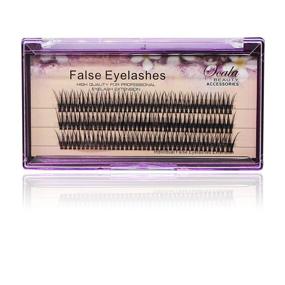 img 4 attached to 🐠 Scala Handmade Fish Tail False Eyelashes - 120pcs, Thick & Natural, Long Black Individual Eyelash Extensions - Makeup Tool (10mm)