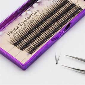 img 1 attached to 🐠 Scala Handmade Fish Tail False Eyelashes - 120pcs, Thick & Natural, Long Black Individual Eyelash Extensions - Makeup Tool (10mm)