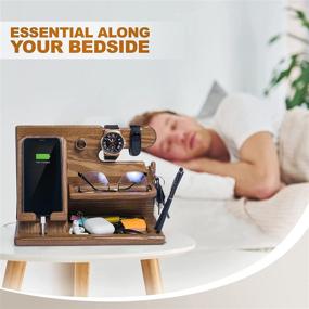 img 1 attached to 🎁 TESLYAR Organizer: Premium Nightstand & Graduation Gift for Men's Accessories - Perfect for Anniversaries!