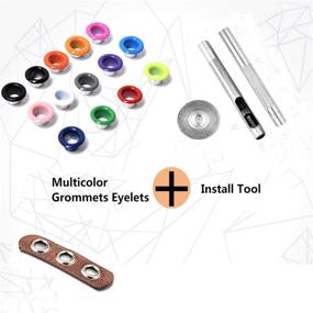 img 1 attached to 🔩 Meikeer Metal Grommets Kit: 400Pcs Eyelet Sets for Shoes, Clothes, Crafts, Bags - 3/16 inch, Storage Box Included in 4 Colors