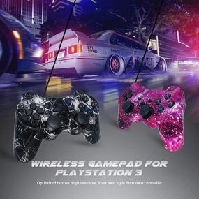 img 2 attached to 🎮 Wireless Dual Shock PS3 Controller 2 Pack with High-Precison Gaming Experience and Charging Cord