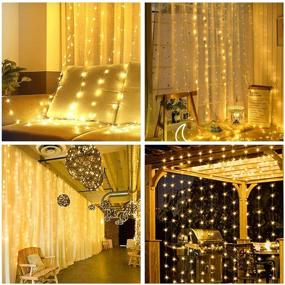 img 3 attached to 300 LED Christmas Curtain String Fairy Backdrop Lights – 9.8x9.8 FT, USB Powered, 8 Lighting Modes, Twinkle String Lights with Remote Control – Ideal for Bedroom, Indoor, Outdoor, Garden Wedding, Party, Décor