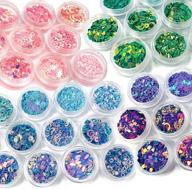 💅 sevenwell 48-piece shimmering nail glitter sequins powder set for uv resin epoxy mold, party decorations, nail beauty, arts & crafts logo