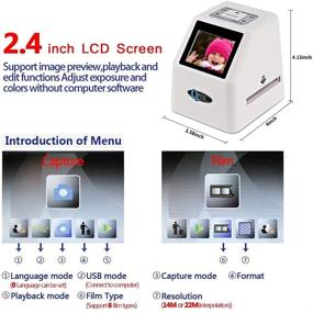 img 1 attached to 📸 High-Resolution Film Negative Scanner: 22MP 110 135 126KPK Super 8, Slide &amp; Photo Scanning, Digital Film Converter with 2.4" LCD - White