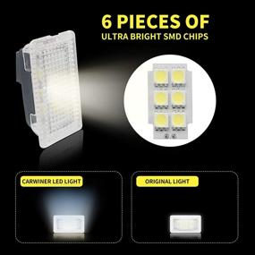 img 3 attached to 🚗 Carwiner Ультра-яркий комплект светодиодных ламп для освещения Tesla Model 3/Y/S/X, совместимый с лампами для багажника, переднего багажника (Frunk), колодок дверей и подсветки пола (Foot-Well Lights) (4 штуки, фиолетовый)