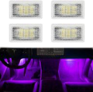 🚗 carwiner ultra-bright led lighting bulbs kit for tesla model 3/y/s/x, compatible with trunk, frunk, door puddle, and foot-well lights (4 pack, purple) logo