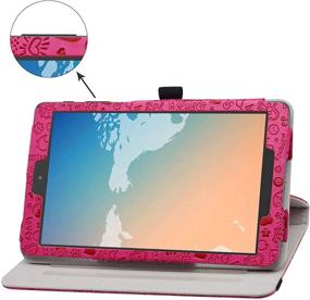 img 3 attached to 🌹 Bige Rotary Stand Case for Alcatel Joy Tab 2 8" - Cute Pattern Cover, 360 Degree Rotation, Rose Red - Compatible with TCL Tab 8 and T-Mobile Joy Tab 2 8