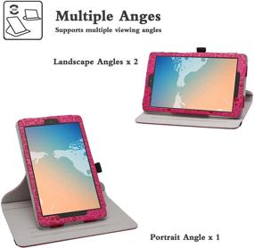 img 1 attached to 🌹 Bige Rotary Stand Case for Alcatel Joy Tab 2 8" - Cute Pattern Cover, 360 Degree Rotation, Rose Red - Compatible with TCL Tab 8 and T-Mobile Joy Tab 2 8