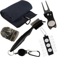 🏌️ the complete vixyn golf accessories gift set: golf towel, club brush, groove cleaner, divot repair tool, ball marker & tee holder - ultimate golf club cleaning kit логотип