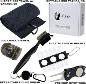 img 3 attached to 🏌️ The Complete VIXYN Golf Accessories Gift Set: Golf Towel, Club Brush, Groove Cleaner, Divot Repair Tool, Ball Marker & Tee Holder - Ultimate Golf Club Cleaning Kit