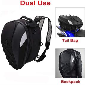 img 3 attached to Motorcycle Seat Tail Bag Backpack Dual Use Motorcycle Waterproof Helmet Bag