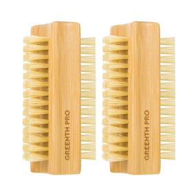 img 4 attached to 🌿 GREENTH PRO Bamboo Nail Brush Set, 2PCS Dual-sided Firm Wooden Sisal Scrub Brush for Effective Toes and Nails Cleaning, Eco-friendly Nail Brush