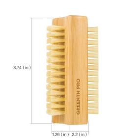 img 3 attached to 🌿 GREENTH PRO Bamboo Nail Brush Set, 2PCS Dual-sided Firm Wooden Sisal Scrub Brush for Effective Toes and Nails Cleaning, Eco-friendly Nail Brush