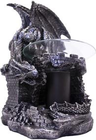 img 4 attached to DWK Fragrance of The Fierce: Mythical Gothic Dragon Castle Guardian Wax Melt Warmer Oil Burner - 9-inch Aromatherapy Lamp & Home Decor, Antique Black Pewter Finish