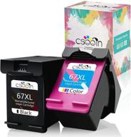 🖨️ cseein remanufactured ink cartridge for hp 67 67xl - high-quality replacement for hp envy and deskjet printers (1 black 1 tri-color) logo